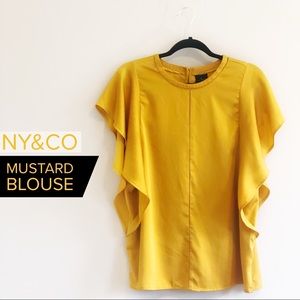 NY&CO Mustard Blouse